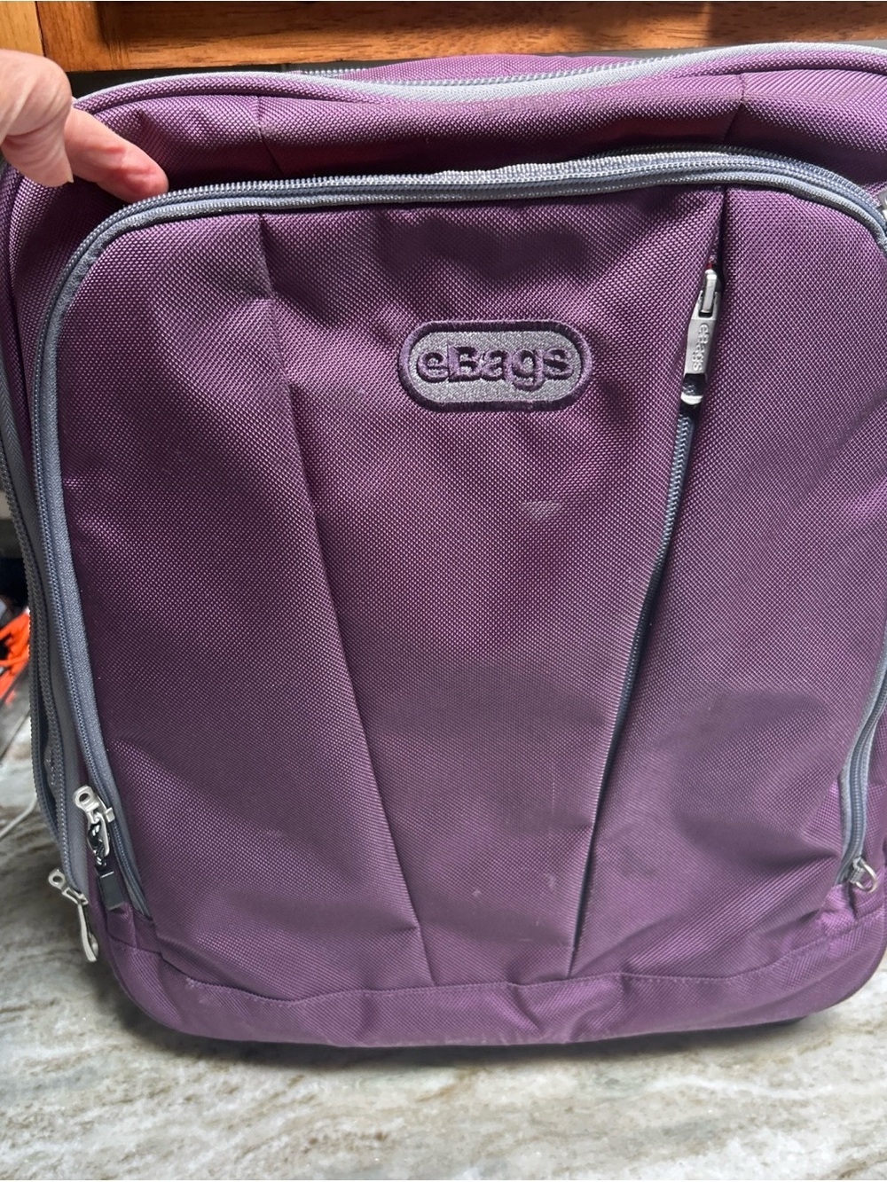 eBags Mother Lode Wheels  suitcase Carry On 18 “ Hard Soft travel purple
